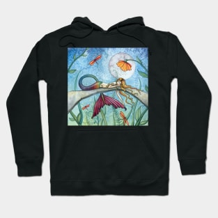 "Down by the Pond" Mermaid Art by Molly Harrison Hoodie